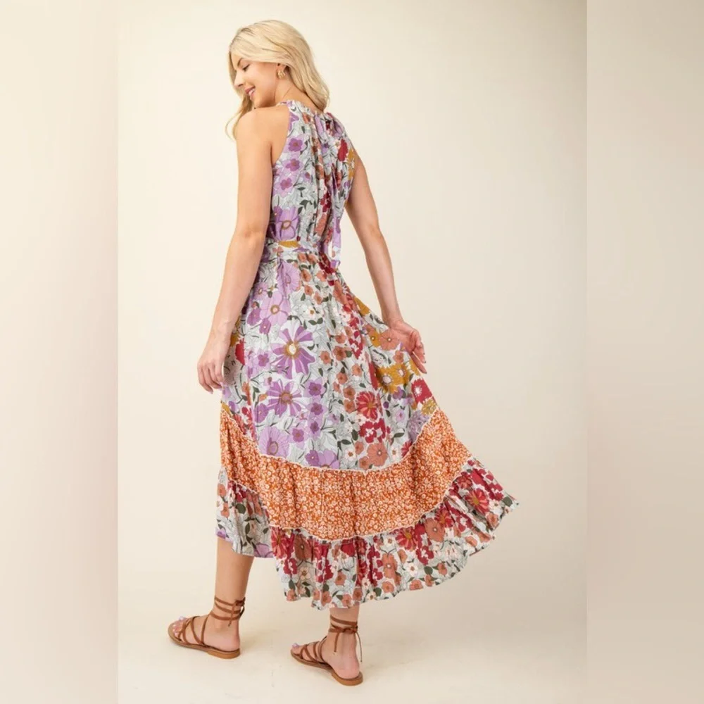 GiGiO Floral Sleeveless Dress - Multicolor Floral - Picture 4 of 5